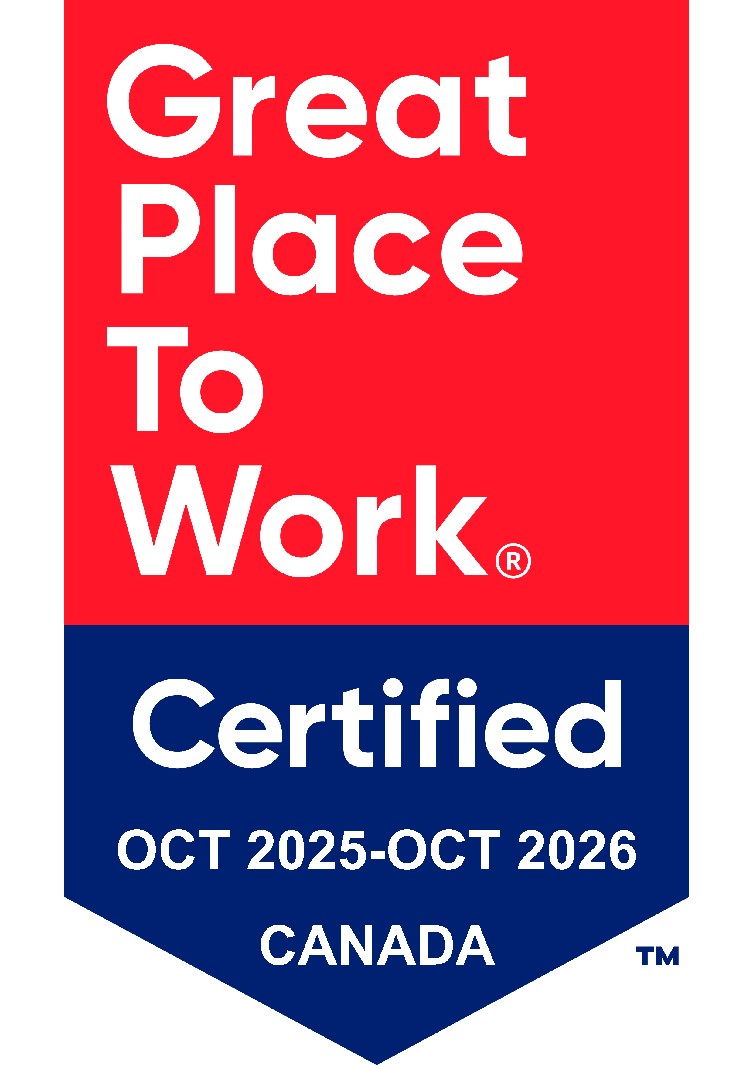 Great Place to Work - Certified Oct 2024-2025 Canada